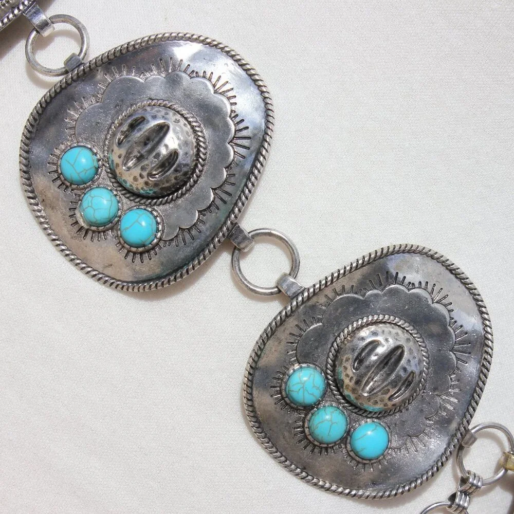 Southwest Sombrero Hat Medallion Belt - Size L/XL